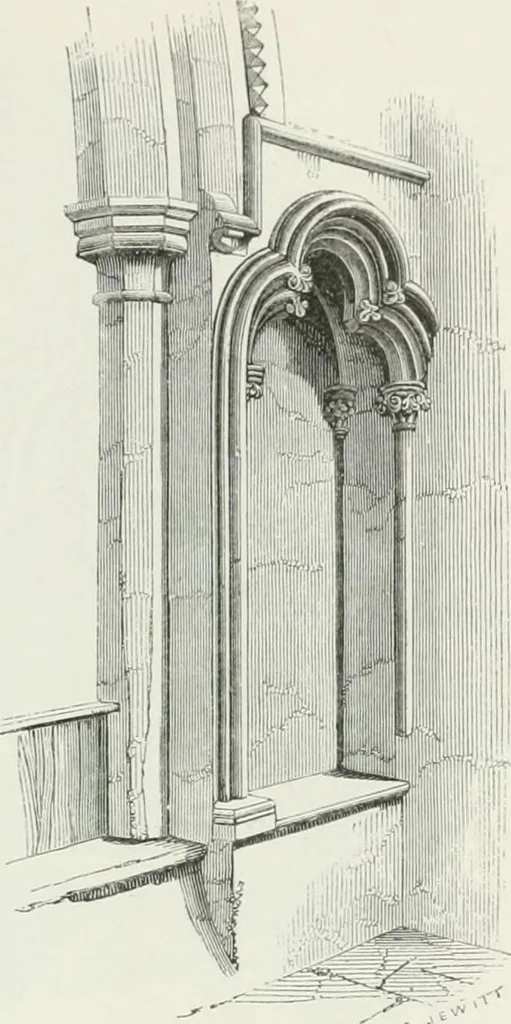 An illustration from An attempt to discriminate the styles of architecture in England : from the Conquest to the Reformation : with a sketch of the Grecian and Roman orders, 1862, leaf 246