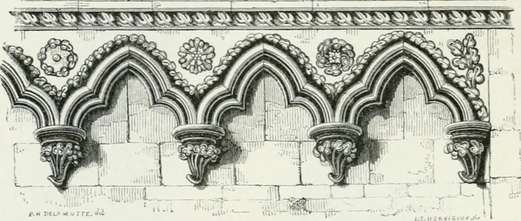 An illustration from An attempt to discriminate the styles of architecture in England : from the Conquest to the Reformation : with a sketch of the Grecian and Roman orders, 1862, leaf 251