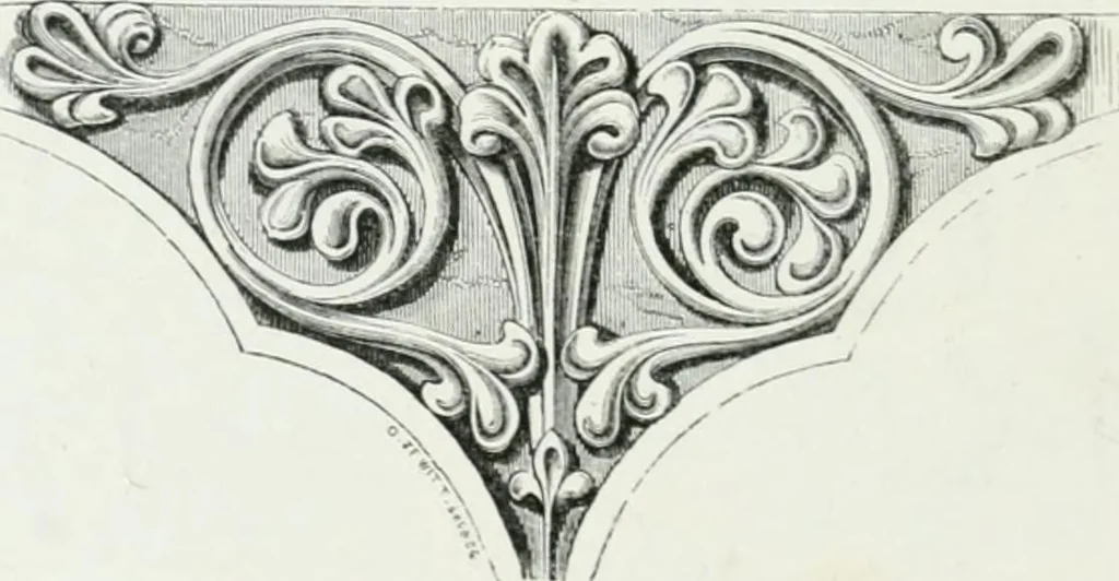 An illustration from An attempt to discriminate the styles of architecture in England : from the Conquest to the Reformation : with a sketch of the Grecian and Roman orders, 1862, leaf 251