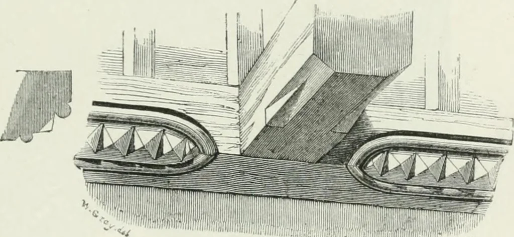 An illustration from An attempt to discriminate the styles of architecture in England : from the Conquest to the Reformation : with a sketch of the Grecian and Roman orders, 1862, leaf 260