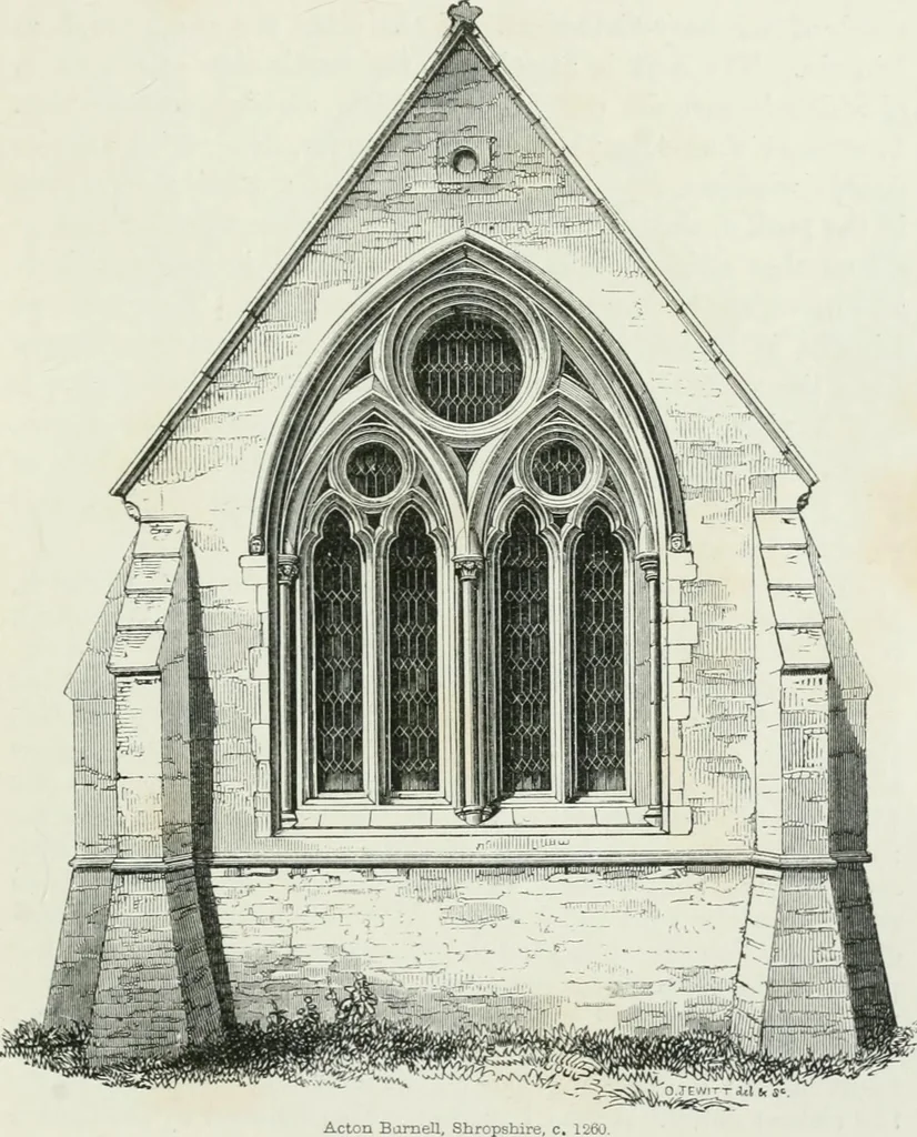 An illustration from An attempt to discriminate the styles of architecture in England : from the Conquest to the Reformation : with a sketch of the Grecian and Roman orders, 1862, leaf 266