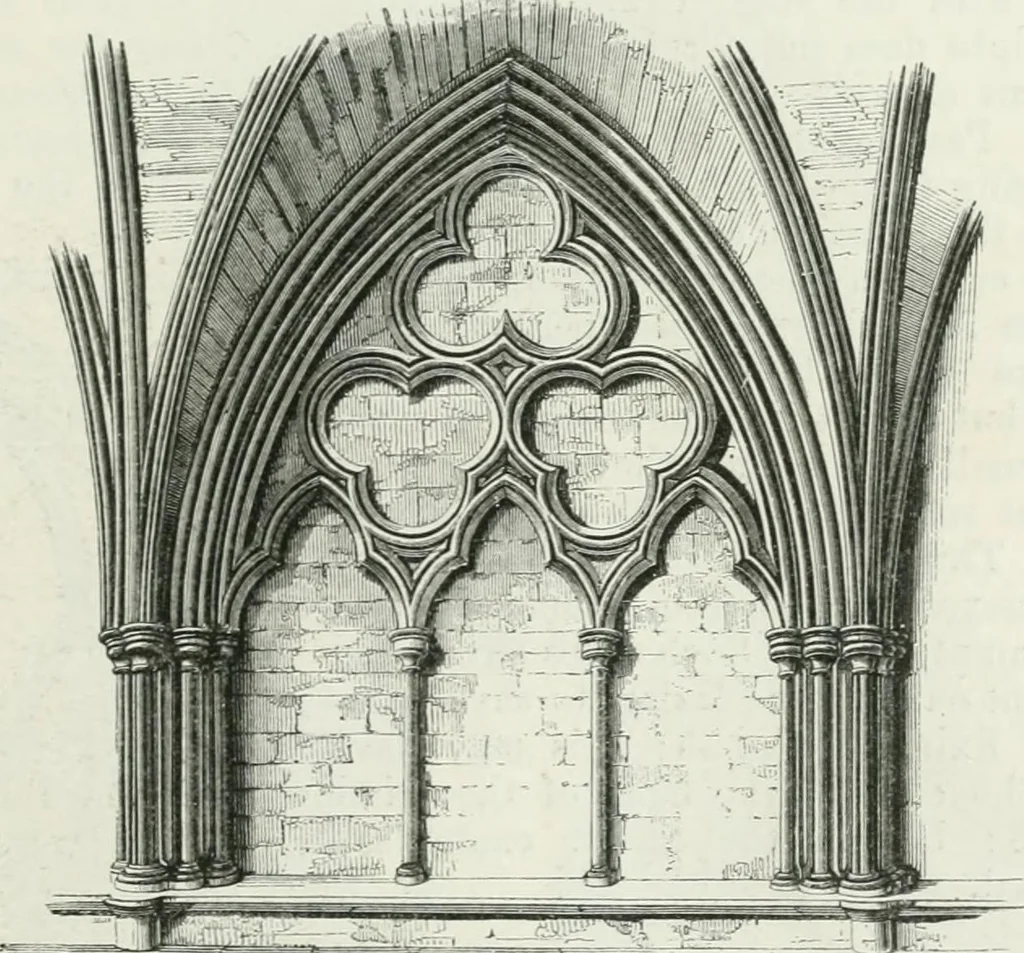 An illustration from An attempt to discriminate the styles of architecture in England : from the Conquest to the Reformation : with a sketch of the Grecian and Roman orders, 1862, leaf 278