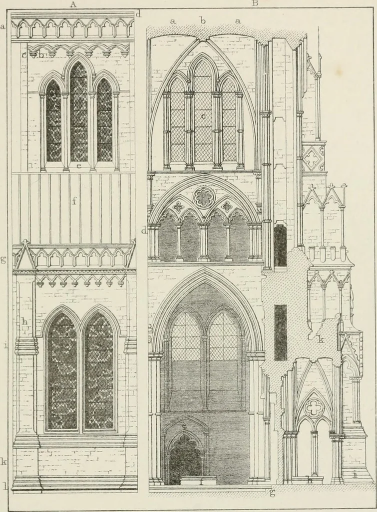 An illustration from An attempt to discriminate the styles of architecture in England : from the Conquest to the Reformation : with a sketch of the Grecian and Roman orders, 1862, leaf 292