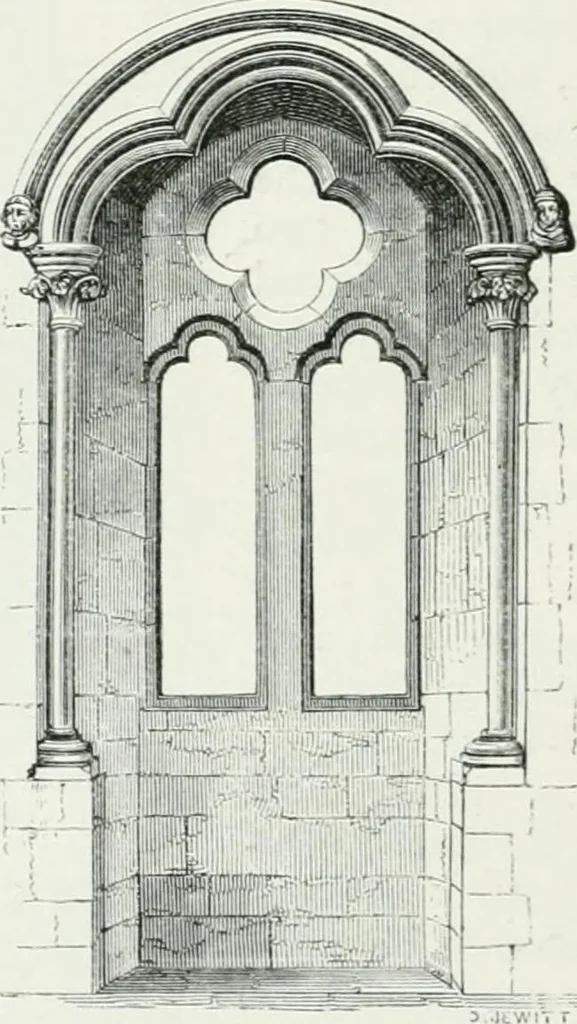An illustration from An attempt to discriminate the styles of architecture in England : from the Conquest to the Reformation : with a sketch of the Grecian and Roman orders, 1862, leaf 295