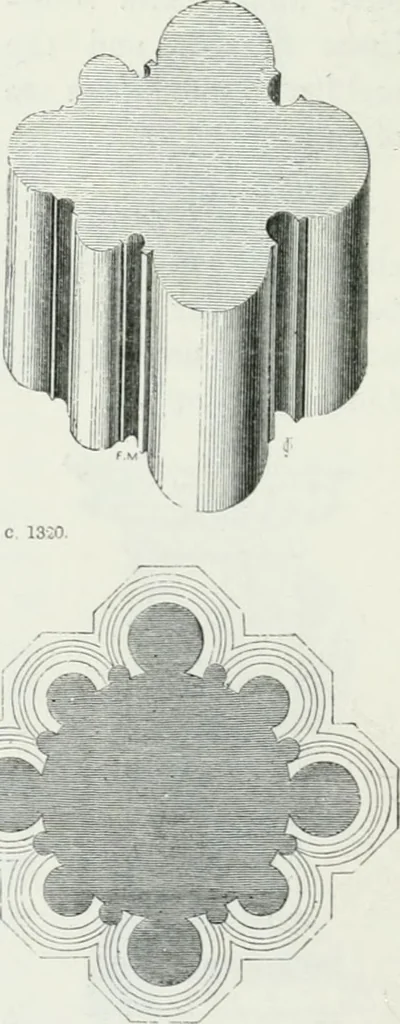 An illustration from An attempt to discriminate the styles of architecture in England : from the Conquest to the Reformation : with a sketch of the Grecian and Roman orders, 1862, leaf 337