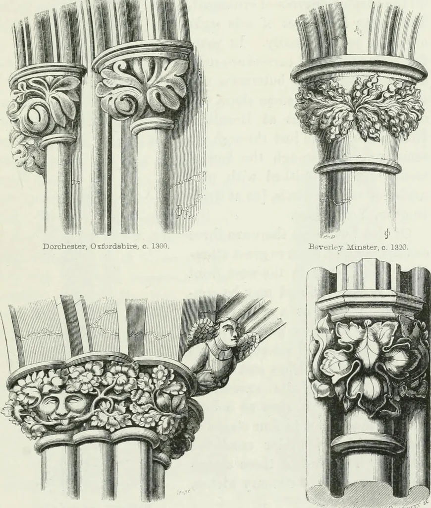 An illustration from An attempt to discriminate the styles of architecture in England : from the Conquest to the Reformation : with a sketch of the Grecian and Roman orders, 1862, leaf 338