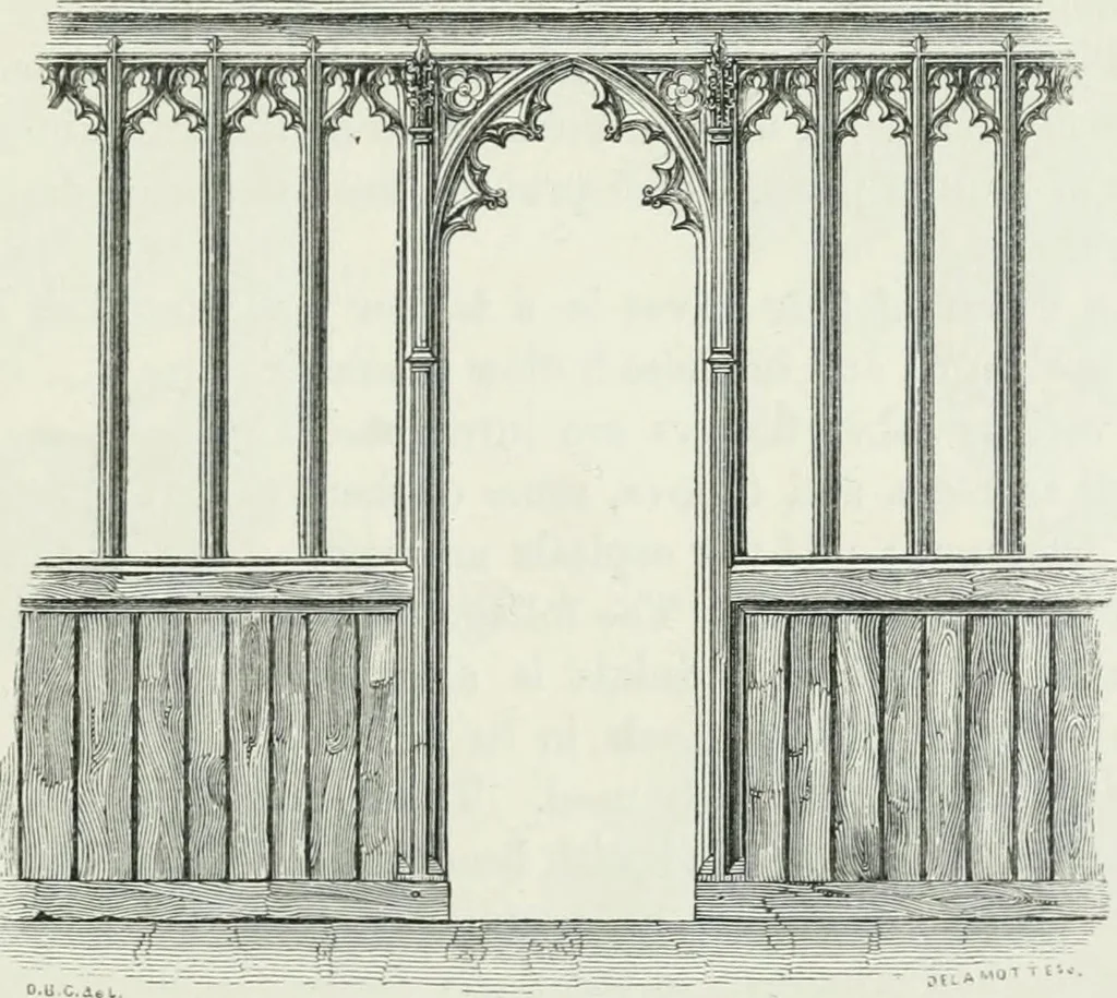 An illustration from An attempt to discriminate the styles of architecture in England : from the Conquest to the Reformation : with a sketch of the Grecian and Roman orders, 1862, leaf 346