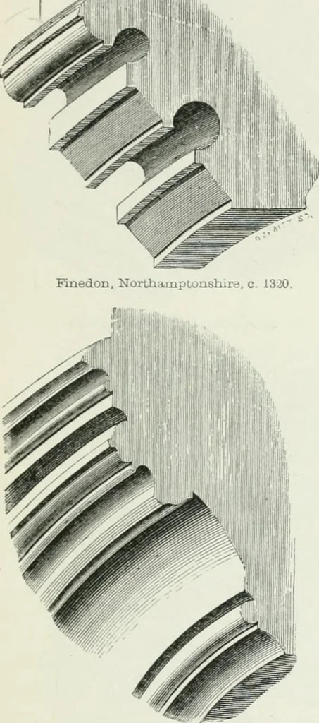 An illustration from An attempt to discriminate the styles of architecture in England : from the Conquest to the Reformation : with a sketch of the Grecian and Roman orders, 1862, leaf 348