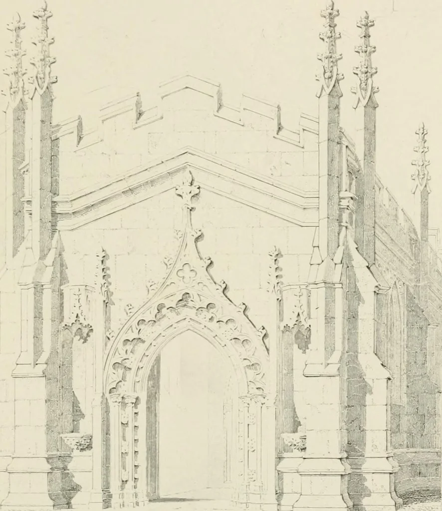 An illustration from An attempt to discriminate the styles of architecture in England : from the Conquest to the Reformation : with a sketch of the Grecian and Roman orders, 1862, leaf 372