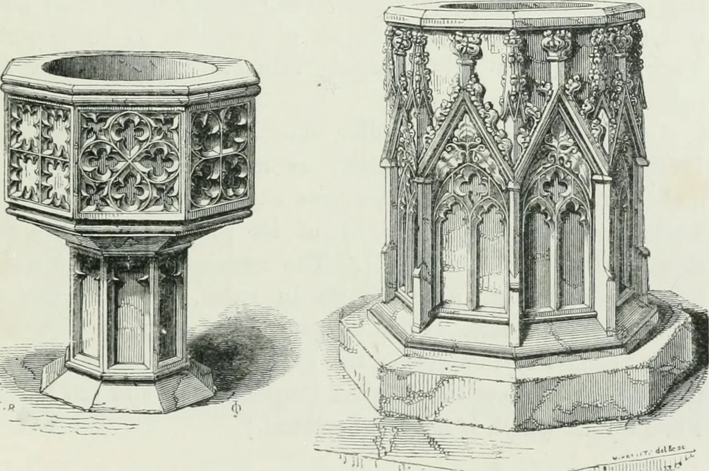 An illustration from An attempt to discriminate the styles of architecture in England : from the Conquest to the Reformation : with a sketch of the Grecian and Roman orders, 1862, leaf 376