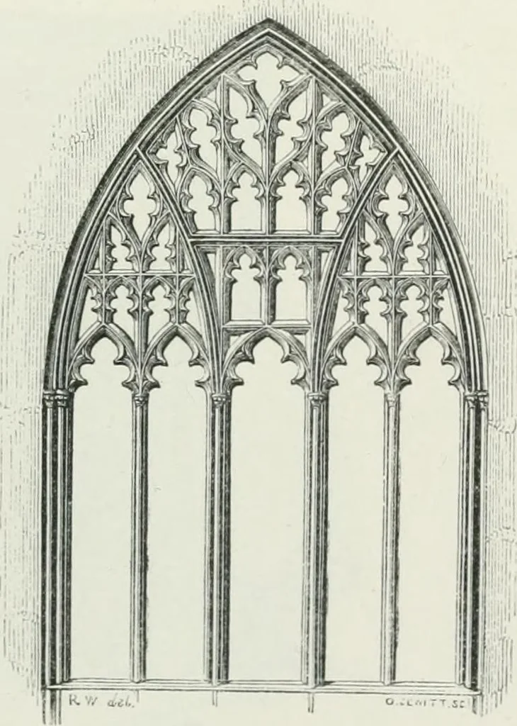 An illustration from An attempt to discriminate the styles of architecture in England : from the Conquest to the Reformation : with a sketch of the Grecian and Roman orders, 1862, leaf 380