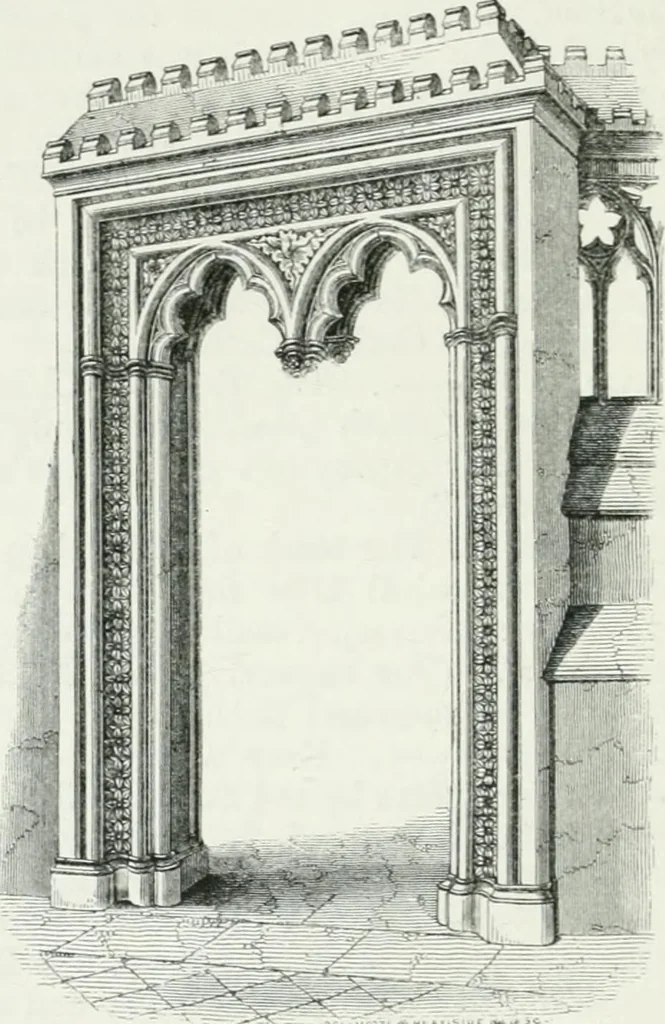 An illustration from An attempt to discriminate the styles of architecture in England : from the Conquest to the Reformation : with a sketch of the Grecian and Roman orders, 1862, leaf 393