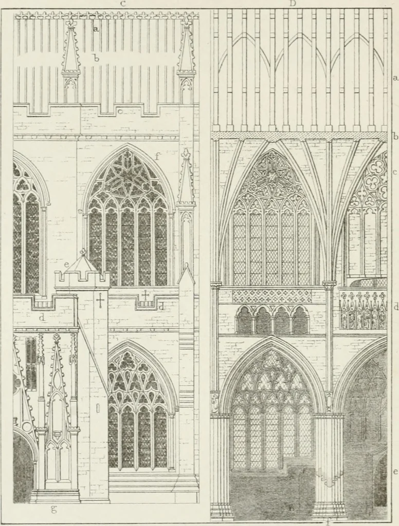 An illustration from An attempt to discriminate the styles of architecture in England : from the Conquest to the Reformation : with a sketch of the Grecian and Roman orders, 1862, leaf 403