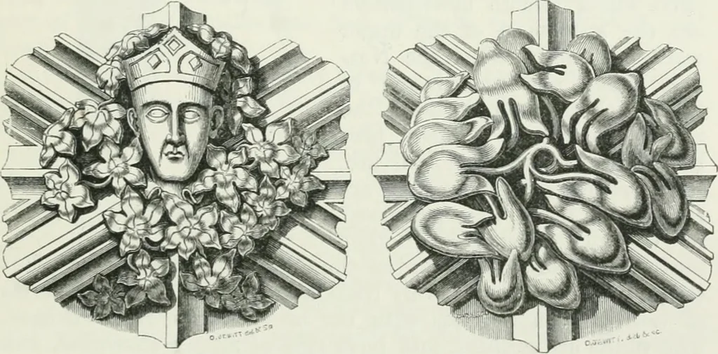 An illustration from An attempt to discriminate the styles of architecture in England : from the Conquest to the Reformation : with a sketch of the Grecian and Roman orders, 1862, leaf 410