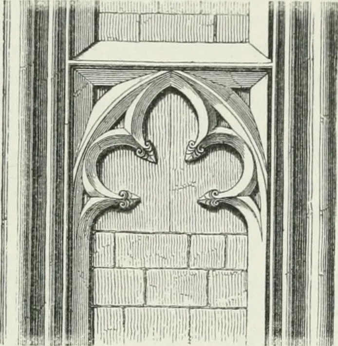 An illustration from An attempt to discriminate the styles of architecture in England : from the Conquest to the Reformation : with a sketch of the Grecian and Roman orders, 1862, leaf 412
