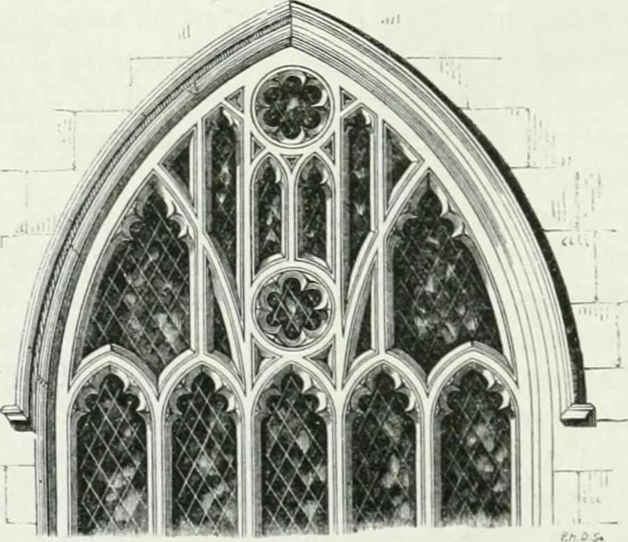 An illustration from An attempt to discriminate the styles of architecture in England : from the Conquest to the Reformation : with a sketch of the Grecian and Roman orders, 1862, leaf 413
