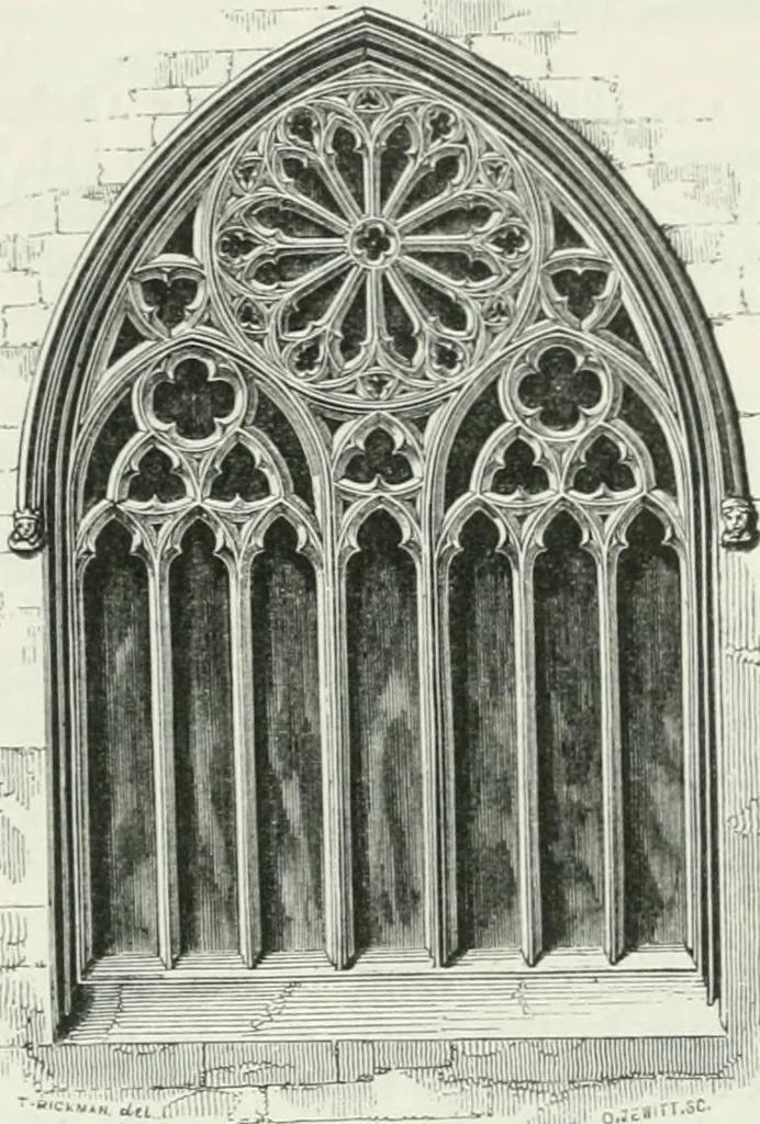 An illustration from An attempt to discriminate the styles of architecture in England : from the Conquest to the Reformation : with a sketch of the Grecian and Roman orders, 1862, leaf 416