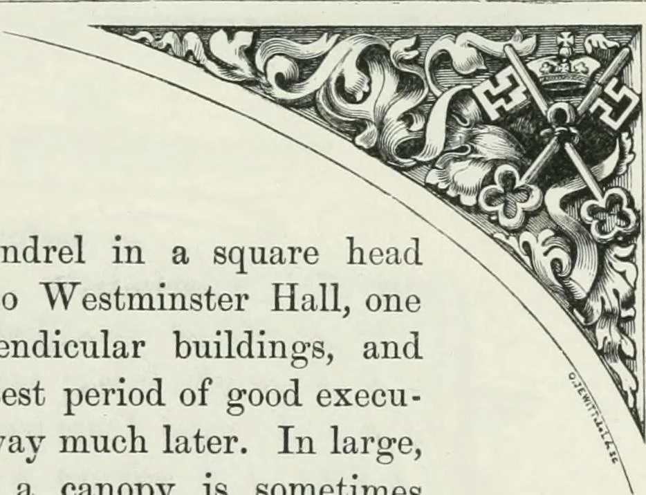 An illustration from An attempt to discriminate the styles of architecture in England : from the Conquest to the Reformation : with a sketch of the Grecian and Roman orders, 1862, leaf 420