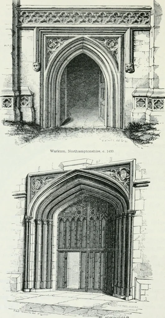 An illustration from An attempt to discriminate the styles of architecture in England : from the Conquest to the Reformation : with a sketch of the Grecian and Roman orders, 1862, leaf 421