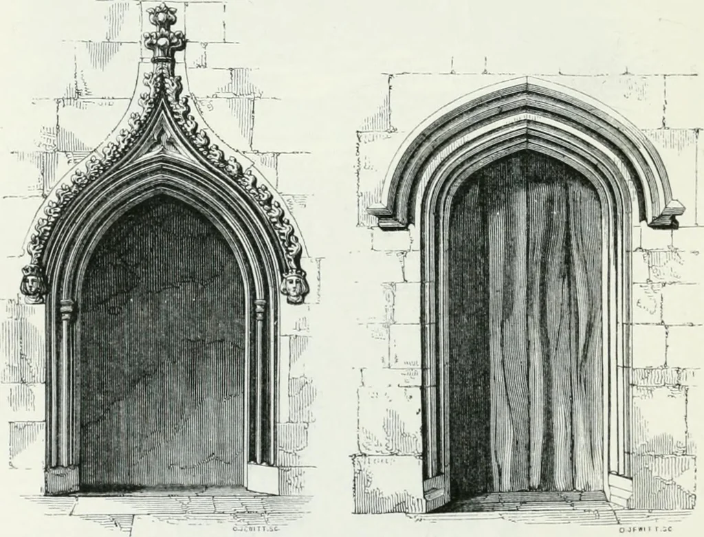 An illustration from An attempt to discriminate the styles of architecture in England : from the Conquest to the Reformation : with a sketch of the Grecian and Roman orders, 1862, leaf 423