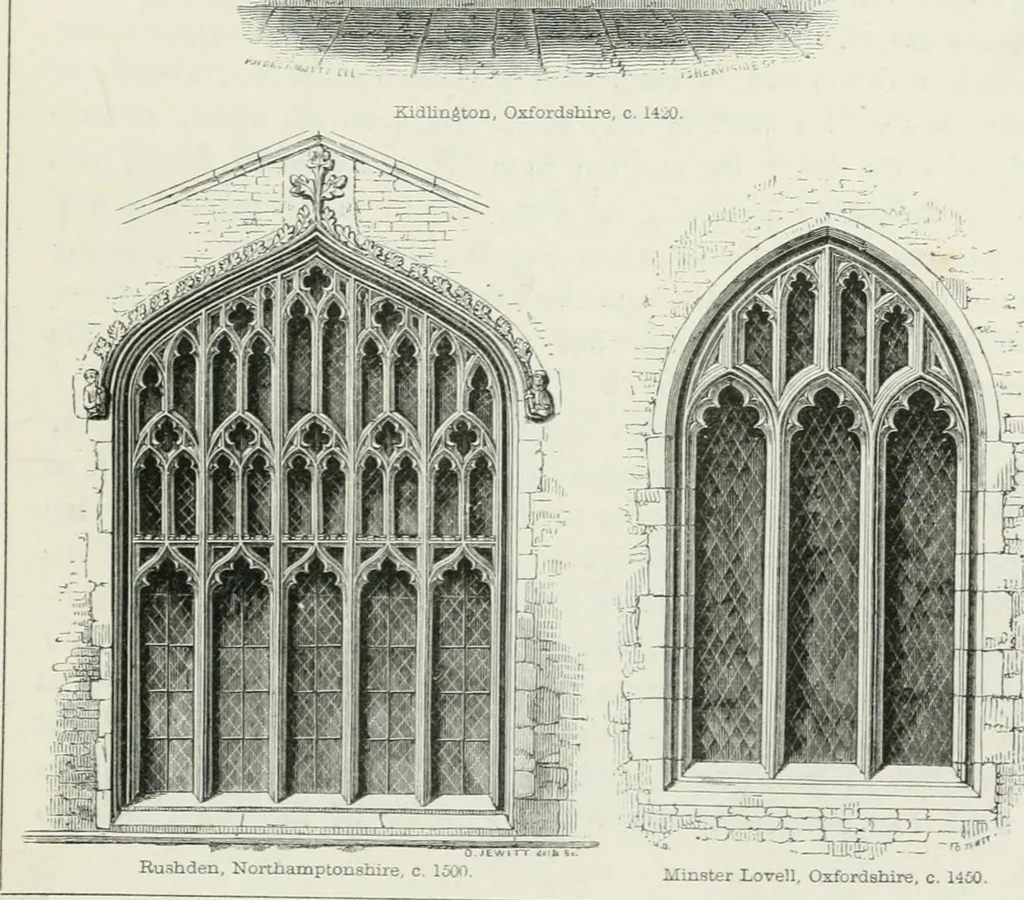 An illustration from An attempt to discriminate the styles of architecture in England : from the Conquest to the Reformation : with a sketch of the Grecian and Roman orders, 1862, leaf 426