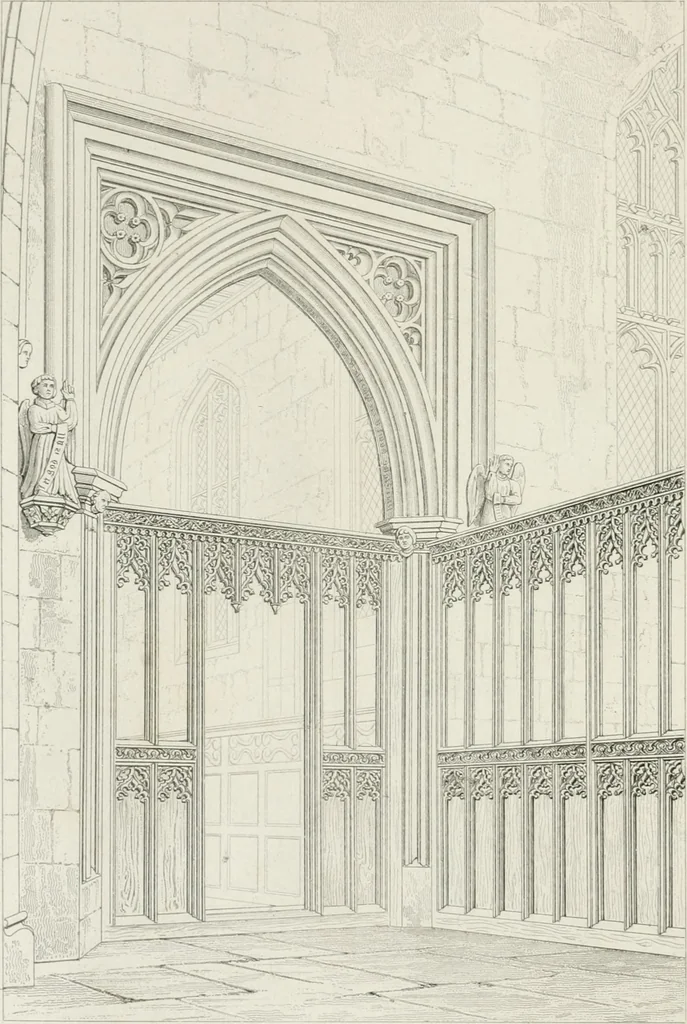 An illustration from An attempt to discriminate the styles of architecture in England : from the Conquest to the Reformation : with a sketch of the Grecian and Roman orders, 1862, leaf 441