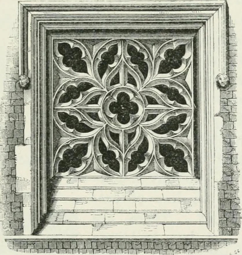 An illustration from An attempt to discriminate the styles of architecture in England : from the Conquest to the Reformation : with a sketch of the Grecian and Roman orders, 1862, leaf 454