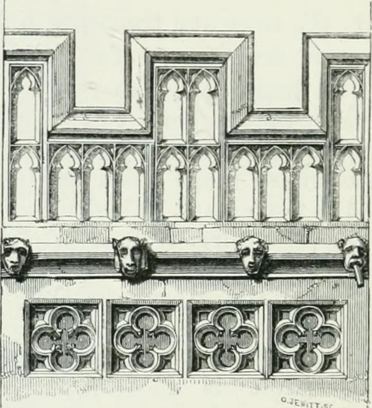 An illustration from An attempt to discriminate the styles of architecture in England : from the Conquest to the Reformation : with a sketch of the Grecian and Roman orders, 1862, leaf 455