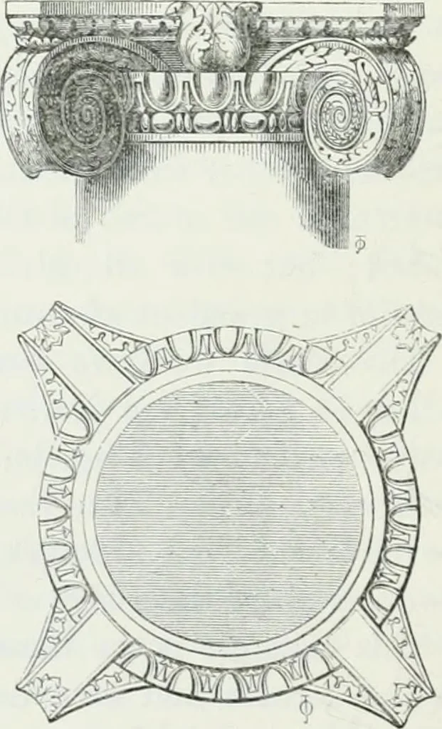 An illustration from An attempt to discriminate the styles of architecture in England : from the Conquest to the Reformation : with a sketch of the Grecian and Roman orders, 1862, leaf 47