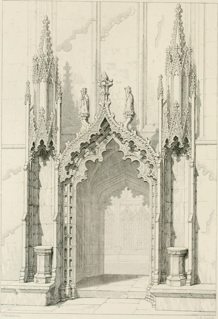 An illustration from An attempt to discriminate the styles of architecture in England : from the Conquest to the Reformation : with a sketch of the Grecian and Roman orders, 1862, leaf 477