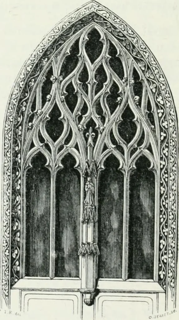 An illustration from An attempt to discriminate the styles of architecture in England : from the Conquest to the Reformation : with a sketch of the Grecian and Roman orders, 1862, leaf 513