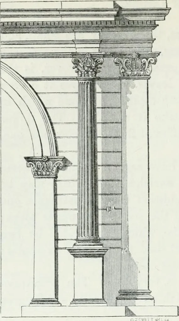 An illustration from An attempt to discriminate the styles of architecture in England : from the Conquest to the Reformation : with a sketch of the Grecian and Roman orders, 1862, leaf 55
