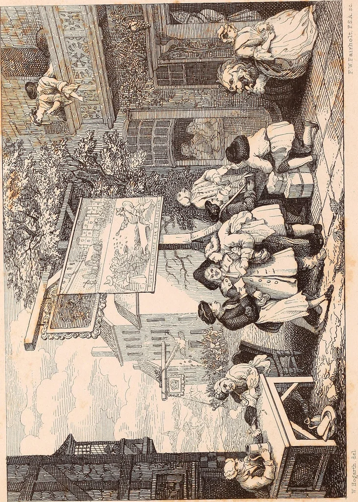 An illustration from England under the house of Hanover; : its history and condition during the reigns of the three Georges, illustrated from the caricatures and satires of the day., 1848, leaf 283