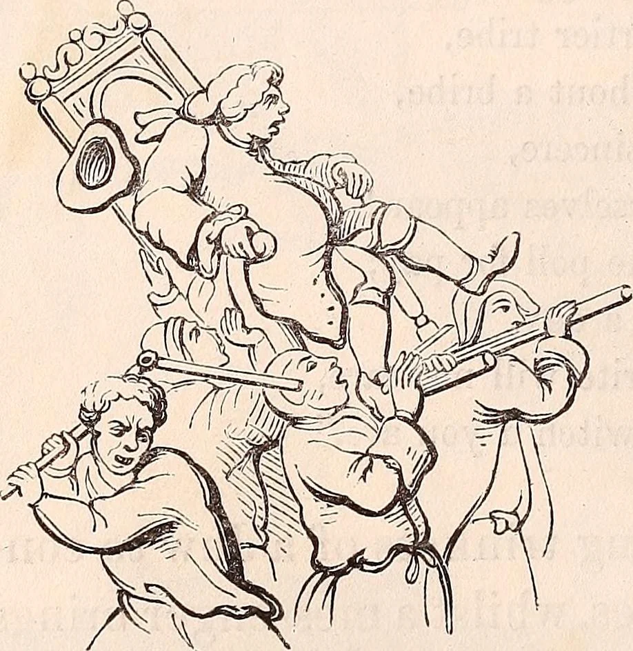An illustration from England under the house of Hanover; : its history and condition during the reigns of the three Georges, illustrated from the caricatures and satires of the day., 1848, leaf 285