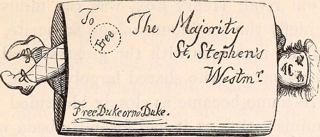 An illustration from England under the house of Hanover; : its history and condition during the reigns of the three Georges, illustrated from the caricatures and satires of the day., 1848, leaf 434