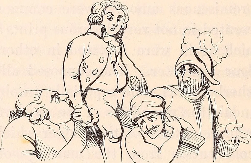 An illustration from England under the house of Hanover; : its history and condition during the reigns of the three Georges, illustrated from the caricatures and satires of the day., 1848, leaf 161