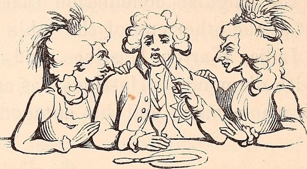 An illustration from England under the house of Hanover; : its history and condition during the reigns of the three Georges, illustrated from the caricatures and satires of the day., 1848, leaf 179