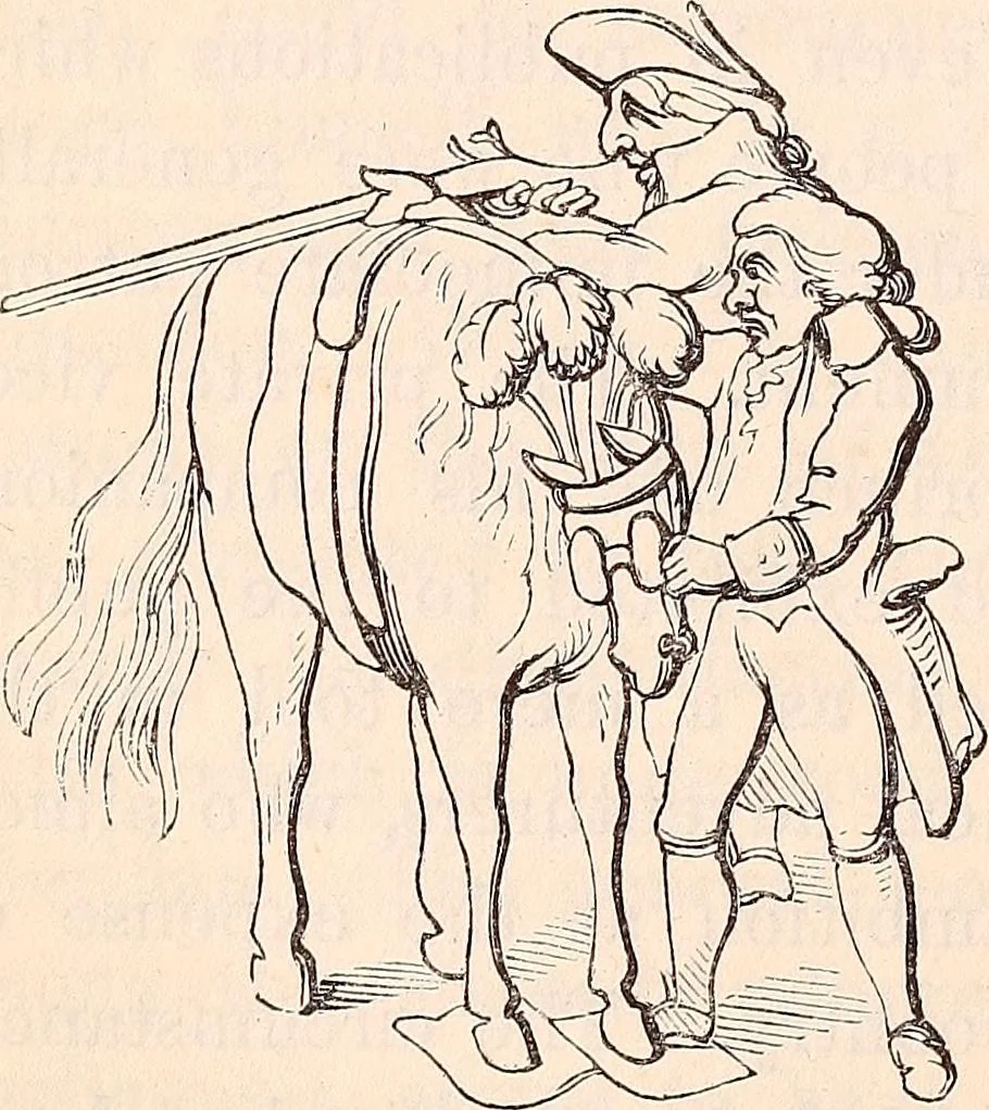 An illustration from England under the house of Hanover; : its history and condition during the reigns of the three Georges, illustrated from the caricatures and satires of the day., 1848, leaf 187