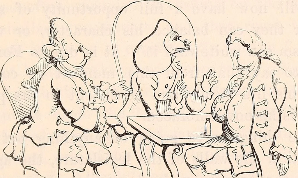 An illustration from England under the house of Hanover; : its history and condition during the reigns of the three Georges, illustrated from the caricatures and satires of the day., 1848, leaf 22