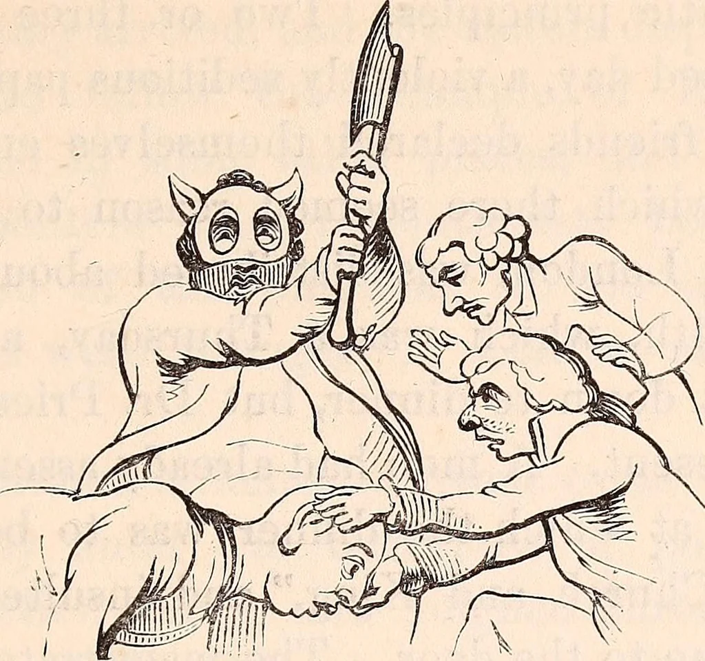 An illustration from England under the house of Hanover; : its history and condition during the reigns of the three Georges, illustrated from the caricatures and satires of the day., 1848, leaf 224