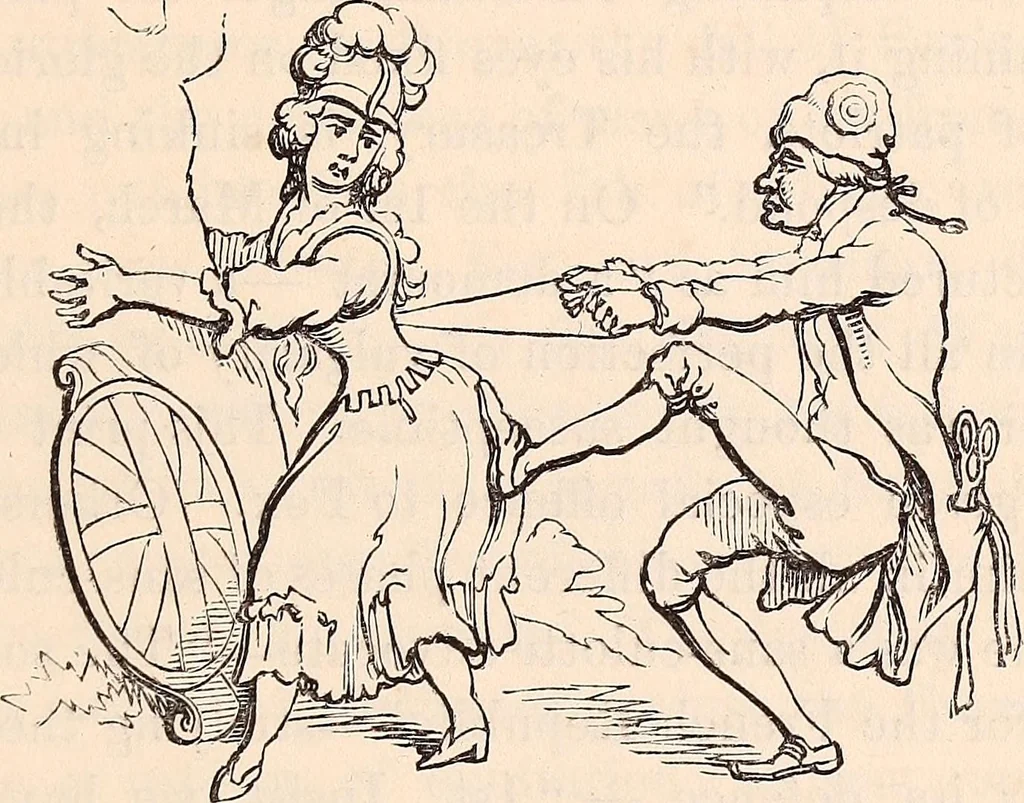An illustration from England under the house of Hanover; : its history and condition during the reigns of the three Georges, illustrated from the caricatures and satires of the day., 1848, leaf 256