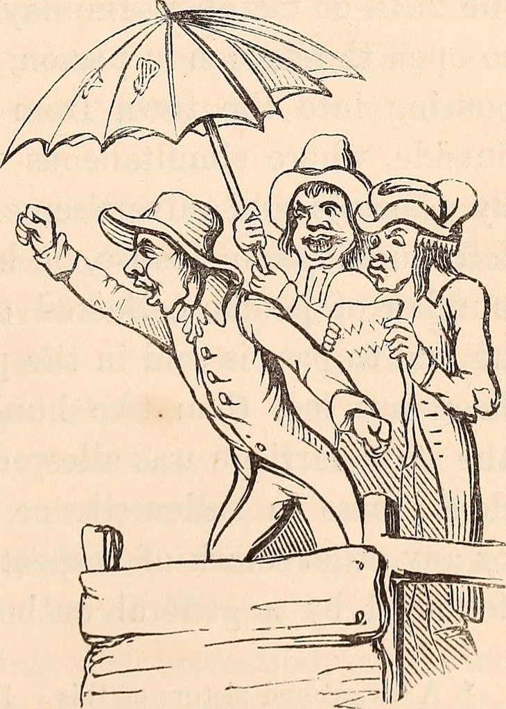 An illustration from England under the house of Hanover; : its history and condition during the reigns of the three Georges, illustrated from the caricatures and satires of the day., 1848, leaf 278