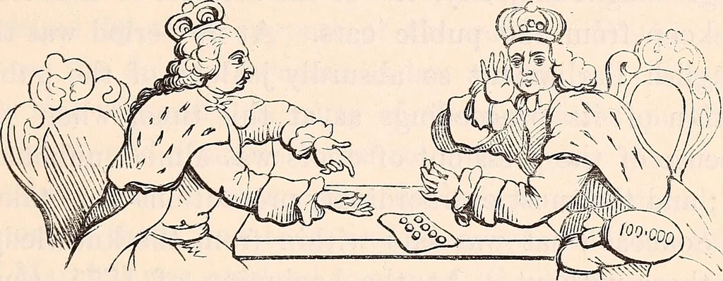 An illustration from England under the house of Hanover; : its history and condition during the reigns of the three Georges, illustrated from the caricatures and satires of the day., 1848, leaf 28