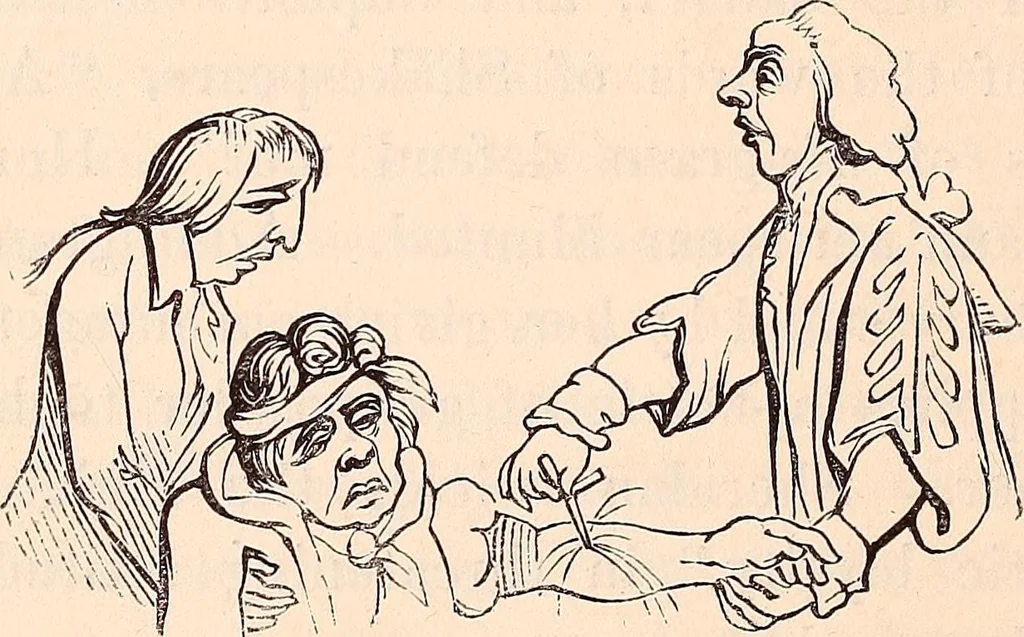 An illustration from England under the house of Hanover; : its history and condition during the reigns of the three Georges, illustrated from the caricatures and satires of the day., 1848, leaf 421