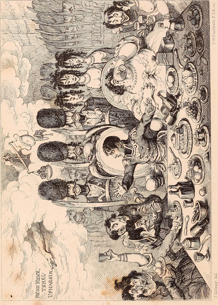 An illustration from England under the house of Hanover; : its history and condition during the reigns of the three Georges, illustrated from the caricatures and satires of the day., 1848, leaf 437