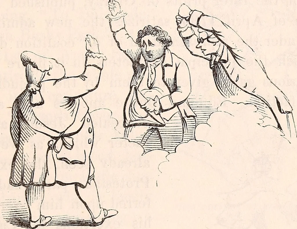 An illustration from England under the house of Hanover; : its history and condition during the reigns of the three Georges, illustrated from the caricatures and satires of the day., 1848, leaf 90