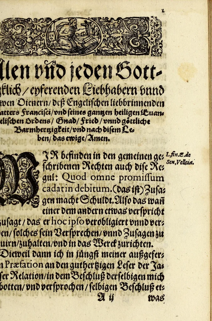 An illustration from Englischen liebbrinnendten S. Francisci Ordens Relations Continuation, : oder Volführung angedeuter Excellentz ... in nechst aussgefertigter Relation von dess Königreichs Voxu in japonischem Keyserthumb gottselige Bekehrung, &c., 1617, leaf 9