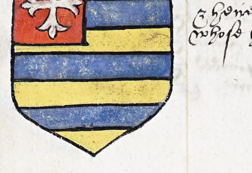 An illustration from English armorial : manuscript, 1603, leaf 112