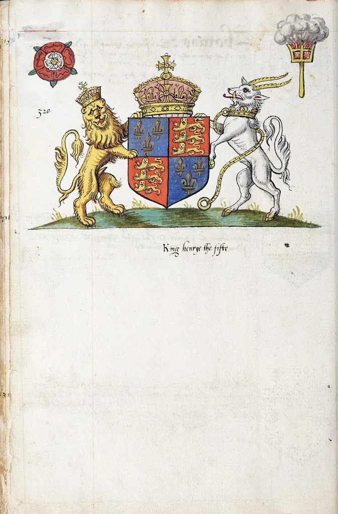 An illustration from English armorial : manuscript, 1603, leaf 114
