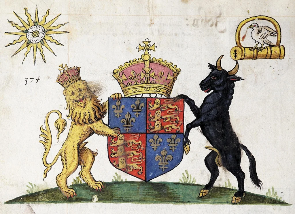 An illustration from English armorial : manuscript, 1603, leaf 134